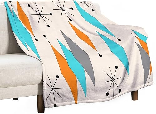 Miniatura 71 de Manta de tiro floral retro de los años 70, estilo bohemio, ondulado, geométrico, hippie, lindas flores, amarillo y naranja, manta con estampado