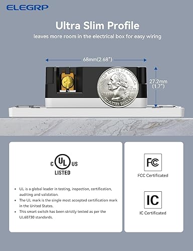 Miniatura 7 de ELEGRP Enchufe inteligente, toma inteligente de pared compatible con Alexa y Google Assistant, receptáculo inteligente Wi-Fi de 2.4 GHz con