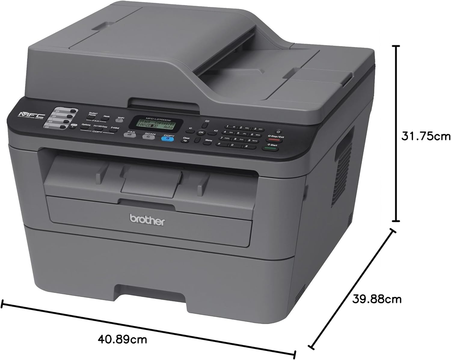 Brother MFCL2700DW All-in One Laser Printer with Wireless Networking and Duplex Printing, Amazon Dash Replenishment Ready