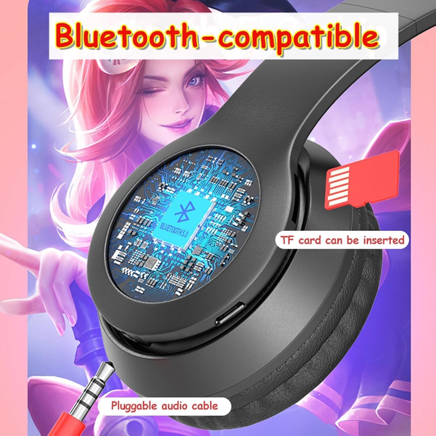 سماعات راس للاطفال بتصميم اذن قطة من اكس سبرينج، سماعات بلوتوث... - view 3