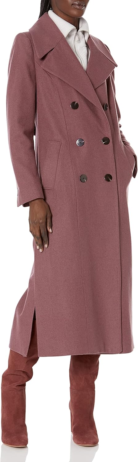Kenneth Cole Women's Classic Double Breasted Wool Maxi Coat