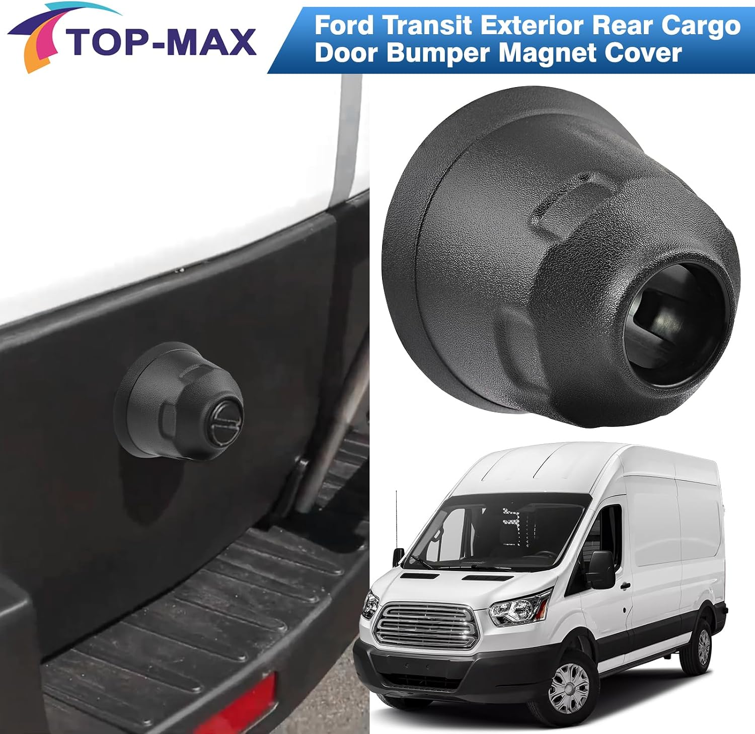 TOP-MAX 2PCS Rear Cargo Door Bumper Magnet Cover for 2015-2019 Ford Transit, Transit Accessroies Replace for BK3Z-16758-C
