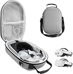 Étui de Transport Rigide Compatible avec Oculus Meta Quest 3/3S, Étui de Transport pour Casque VR Sangle Élite et Accessoires de Contrôleur, Sac de Stockage de Voyage en Coque Rigide (Gris)