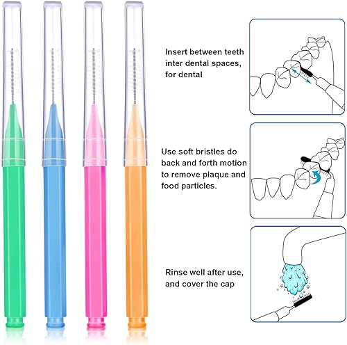 Miniatura 3 de Patelai 100 piezas de cepillos para limpiador, cepillo interdental, palillo de dientes, cabezal de hilo dental, hilo dental, higiene dental, hilo