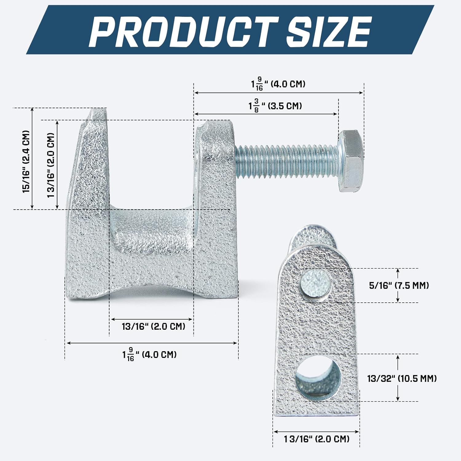 Beam Clamps 50 Packs 3/8"-16 Cast Iron Mini C-Clamps with 13/16" Adjustable Jaw Opening for Welding/Carpenter/Building/Household Mount/Pipeline Anchor