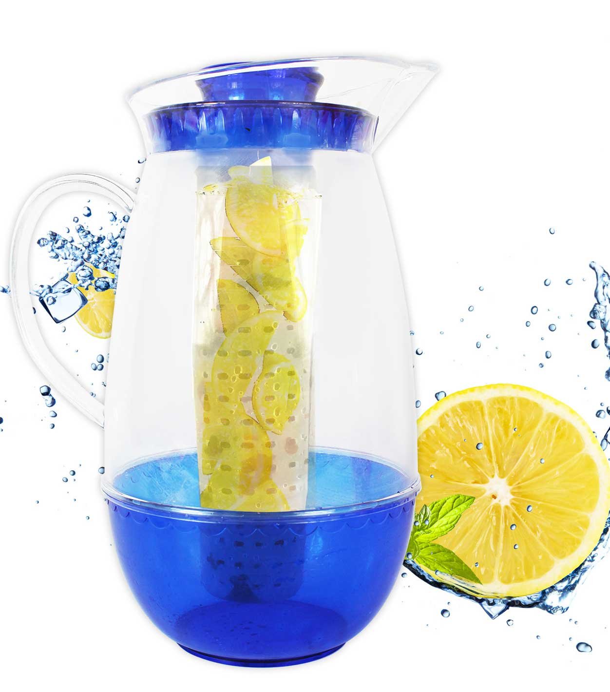 Fruit Infuser Jug Pitcher Water Health Juice Maker Flavoured Drink Plastic 2.5L