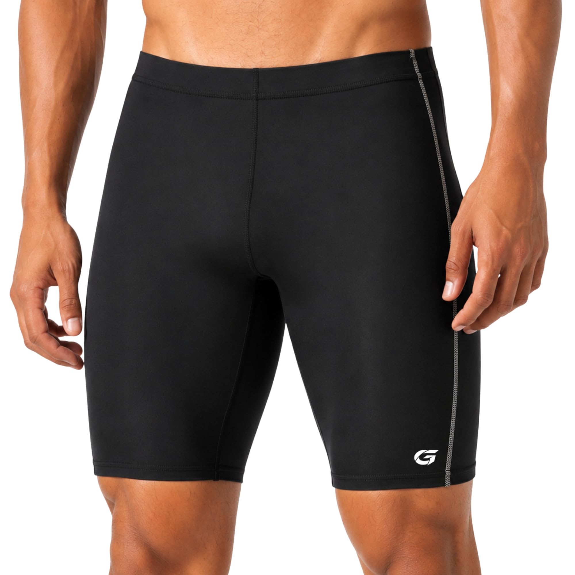 GYMIFIC Mens Compression Shorts Training Athletics Workout Tight Compression Half Pants Men Running Tights for Sports
