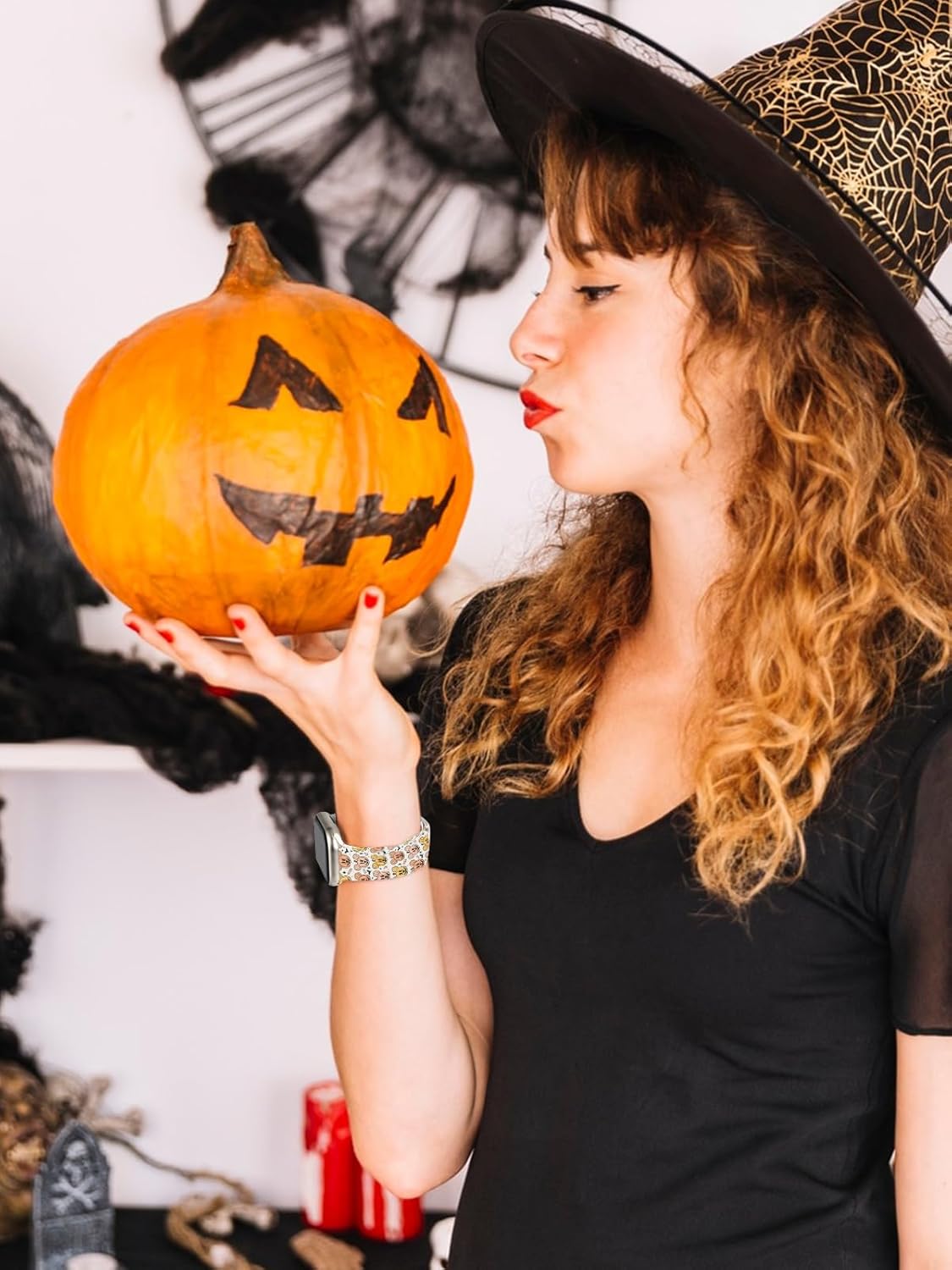 Watbro Halloween Watch Band Compatible with Apple Watch 38mm 40mm 41mm 42mm 44mm 45mm 46mm 49mm for Men Women，Soft Silicone Replacement Strap for iWatch Series11 10 9 8 7 6 5 4 3 2 1 SE Ultra - Image 5