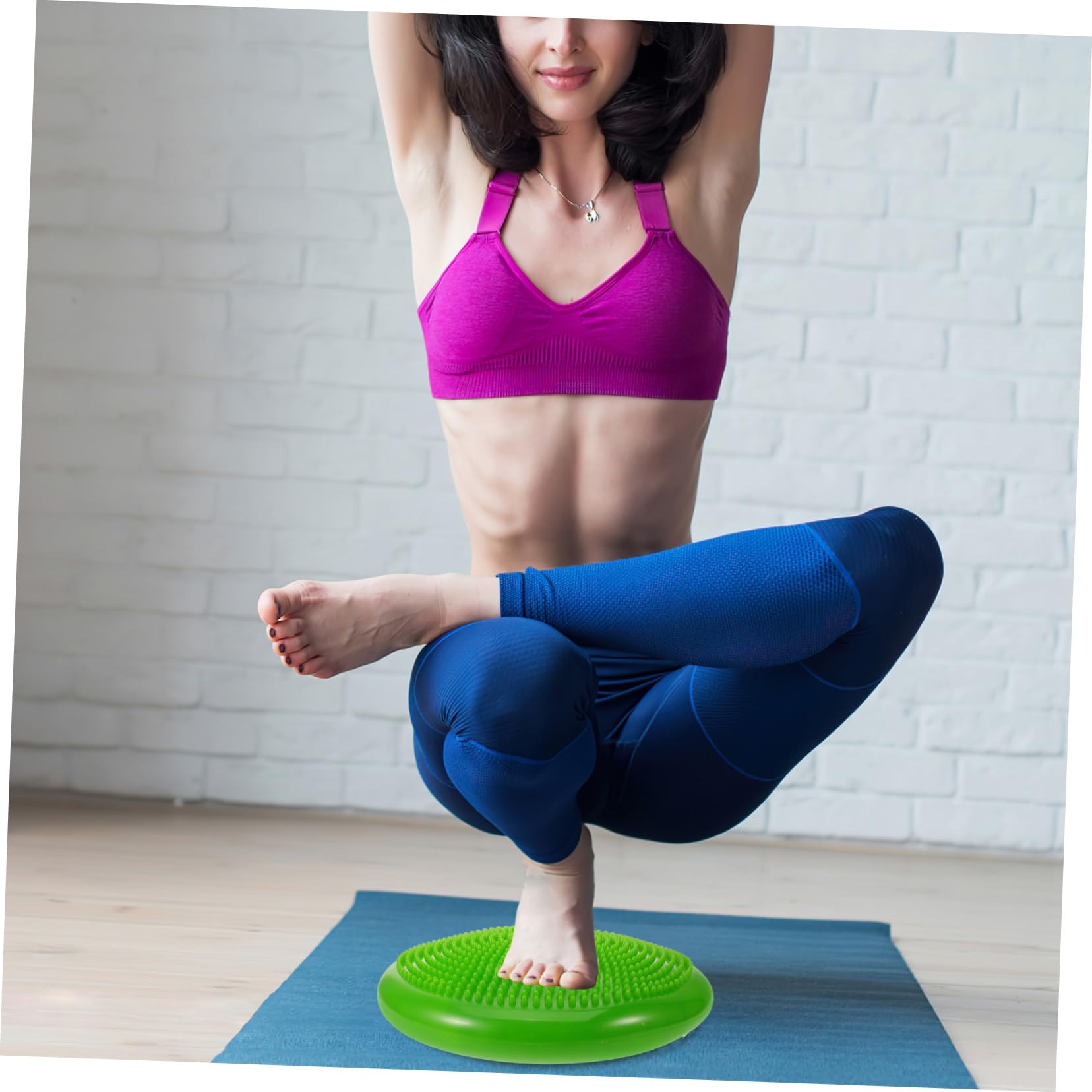 Cuscino di Equilibrio Gonfiabile Rotondo in Pvc Verde | Ginocchia e Fianchi, Uso Outdoor e Sportivo, Stabilità Multi-superficie, per Appassionati di Yoga