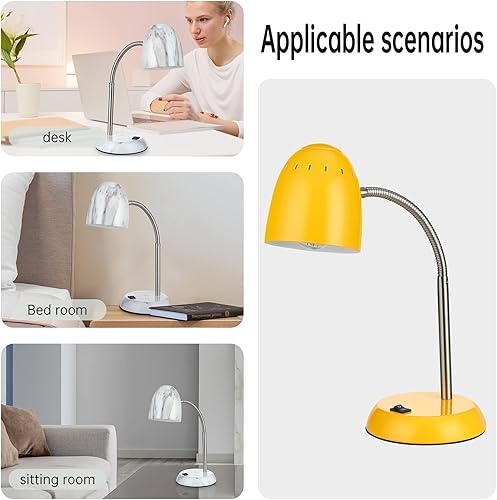 Miniatura 9 de Lámpara de mesa de mármol de diseños simples para el hogar E26Led Tornillo básico Lámpara de escritorio de metal con manguera flexible de cuello de