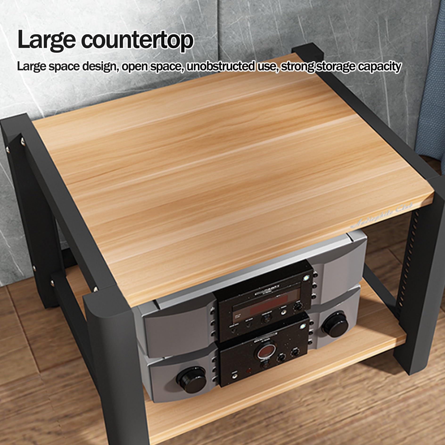 Generico Supporto multimediale AV - Mobile Stereo in Legno a 2/3/4/5 Ripiani per Console per Videogiochi, scaffalatura Audio-Video, scaffale per Dvd Hi-Fi, Supporto per TV e proiettore, ripiano Porta