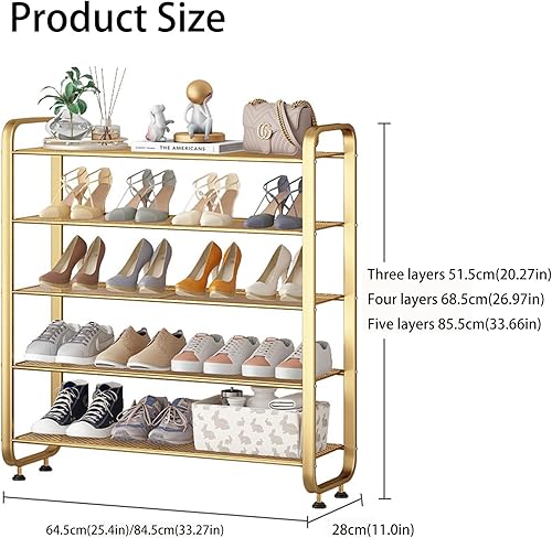 Miniatura 2 de Gabinete de almacenamiento de 3 niveles, 4 niveles, 5 niveles, organizador de metal de acero inoxidable para sala de estar, dormitorio, dormitorio