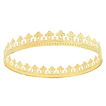 Gold King Crown Royal Metal Crown for Men Women Birthday Wedding Halloween Prom Cosplay Party Decor Cake Topper