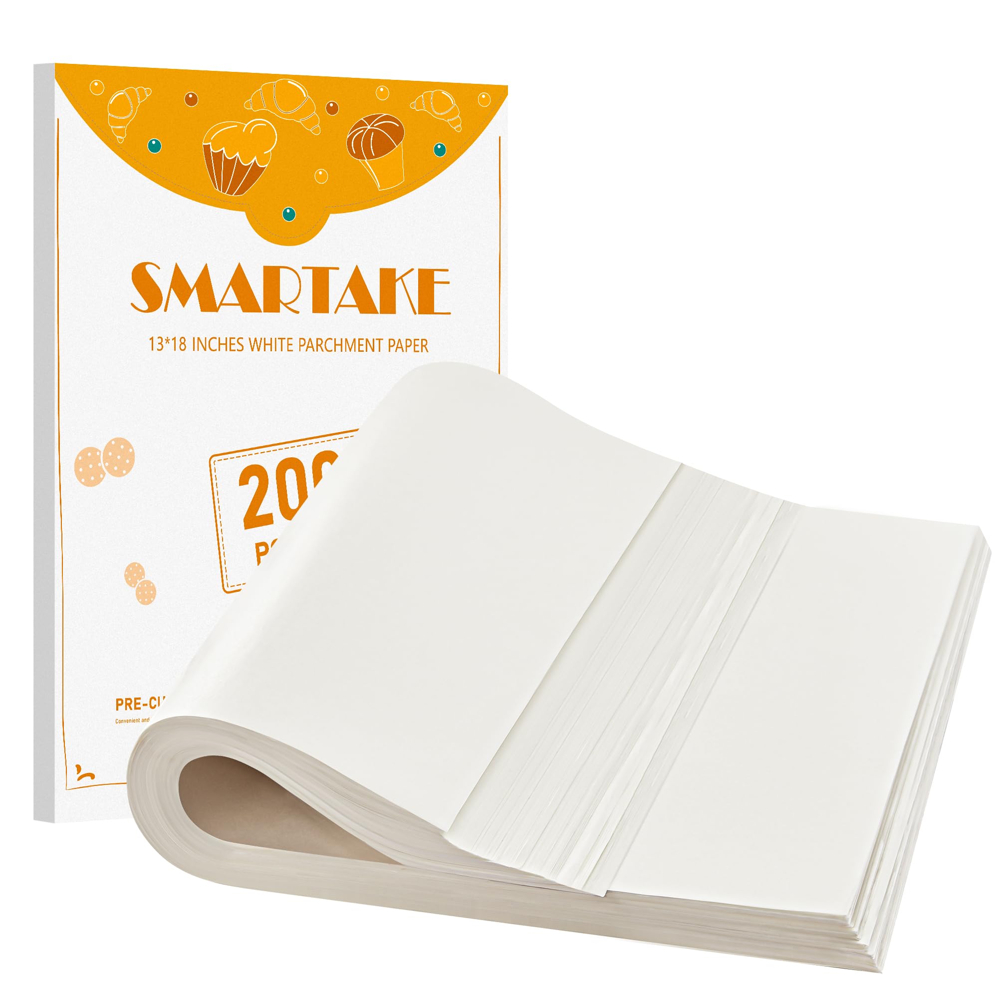 SMARTAKE 200 Pcs White Parchment Paper Sheets, 12x16 Inches, Non-Stick — Amazon image 16