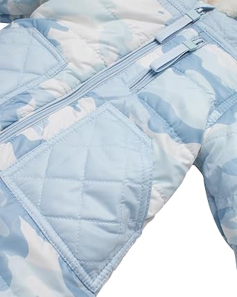 URBAN REPUBLIC Baby Boys Snowsuit - Pram Quilted Fleece Lined Long Sleeve Baby Boy Onesies Hooded Winter Snowsuit (3M-9M)