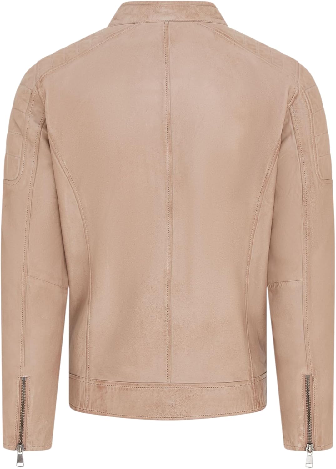 Men's Classic Café Racer Leather Quilted Racing Biker Casual Vintage Jacket