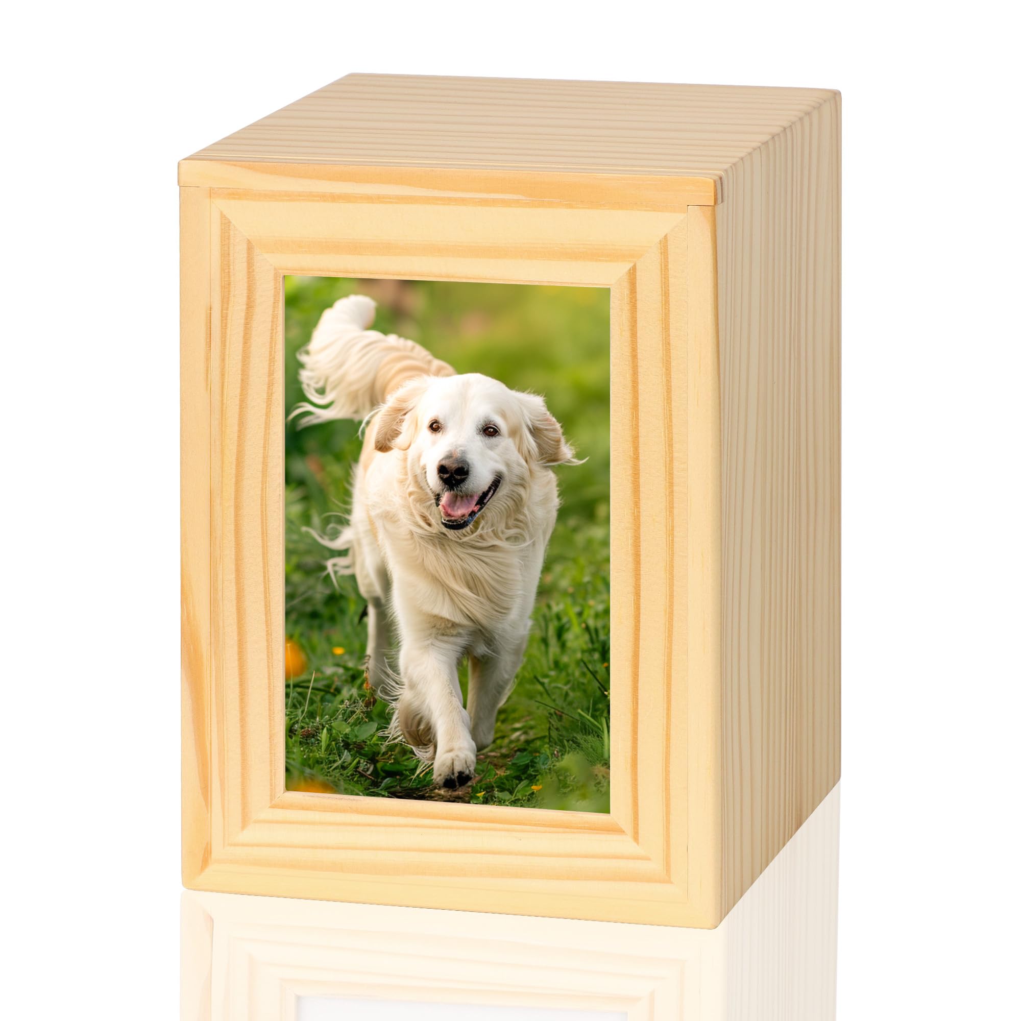 Urne pour chat et chien en bois, boîte de mémorial pour salon avec cadre photo