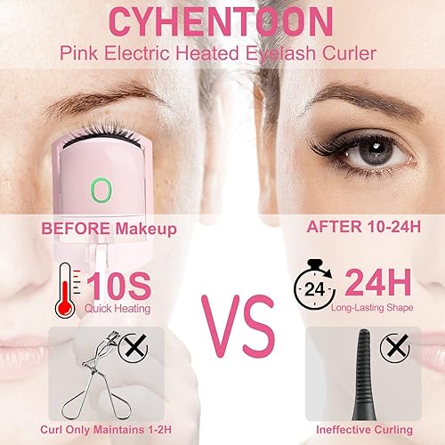 Miniatura 5 de Rizador de pestañas eléctrico con calefacción, rizadores de pestañas con 2 modos de calentamiento, rizadores de pestañas calentados con recargable