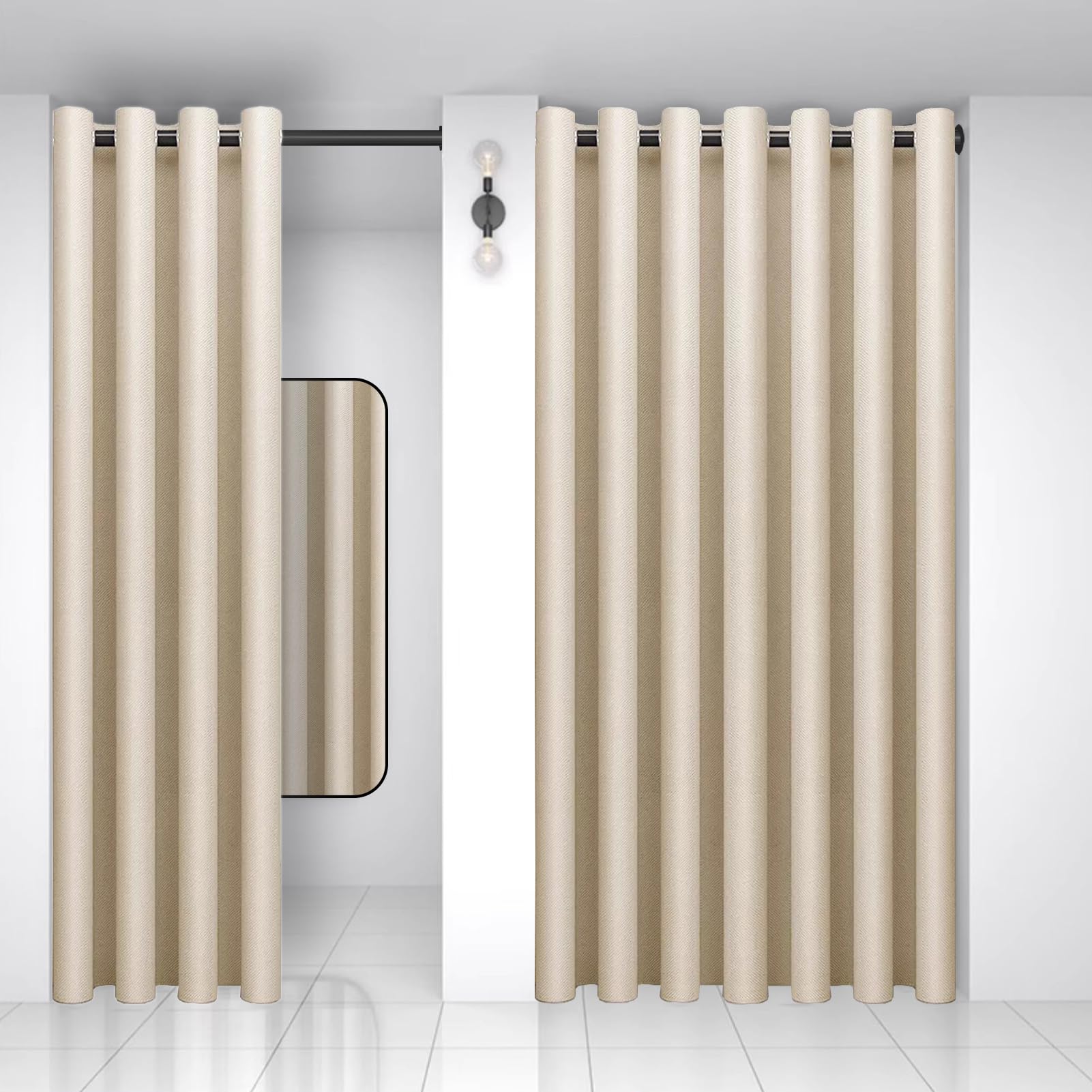 Camerino Portatile Per Negozio Abbigliamento - Tenda Con Asta Telescopica 90-160 Cm, Protezione Privacy