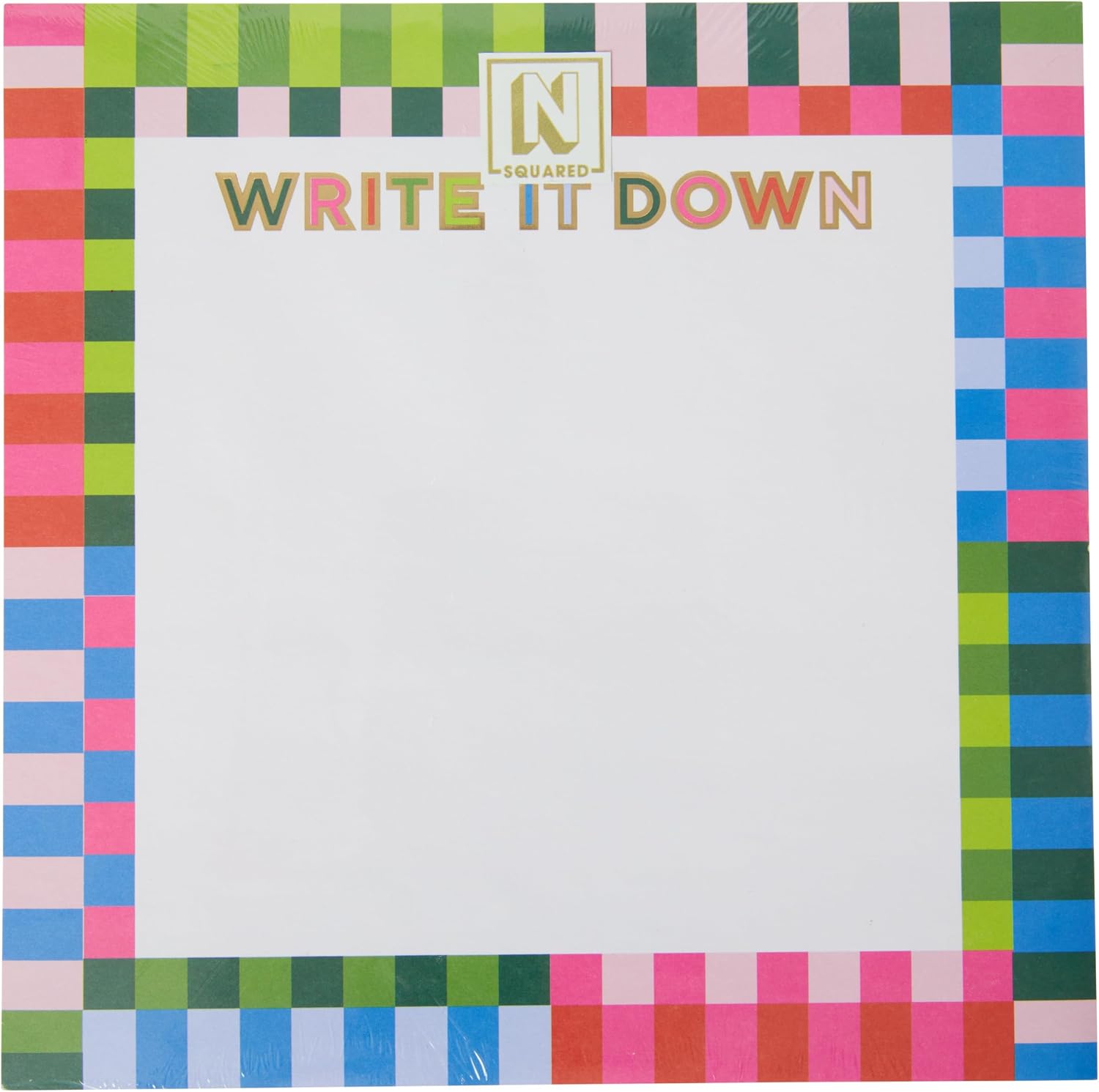 C.R. Gibson CM25-25650 Signature N Squared Write it Down Jumbo Notepad with 150 Sheets, 8" x 8", Multicolor