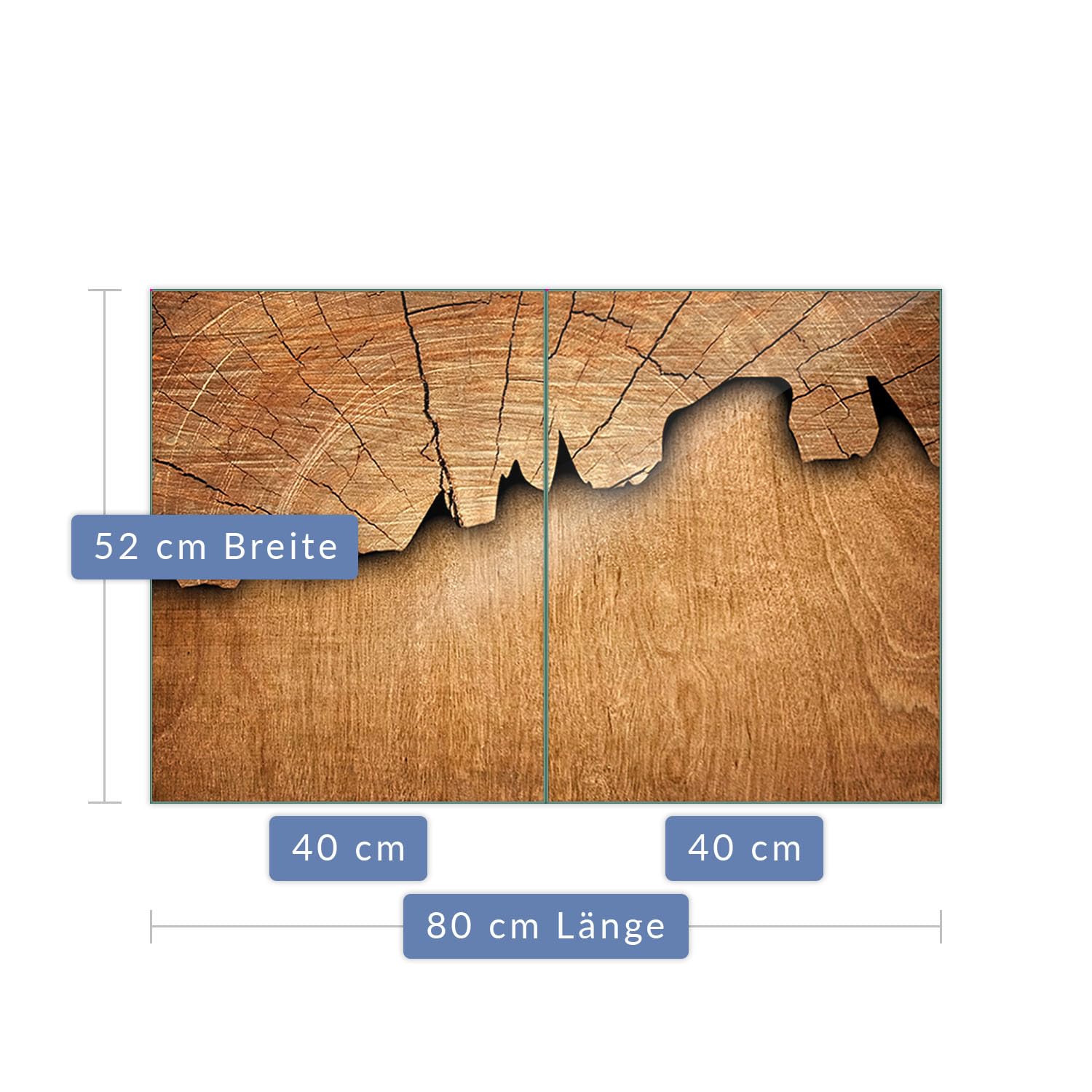 decorwelt Afdekplaat voor fornuis, 80 x 52 cm, 1-delig, hout