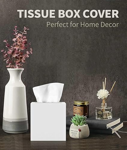 Miniatura 3 de Livelab Cubierta de caja de pañuelos de metal, soporte cuadrado para caja de pañuelos, decoración moderna, soporte para servilleteros faciales,