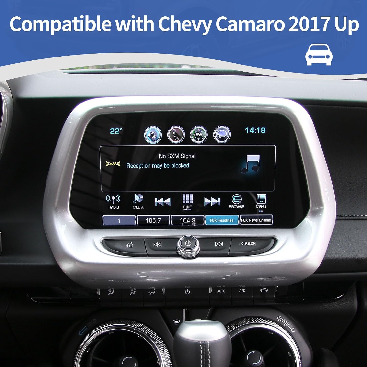 RT-TCZ for Camaro Radio 8" Display Screen Trim Cover for Chevy Camaro 2016-2024 Silver Interior Accessories (8" Display Screen Version) image 4