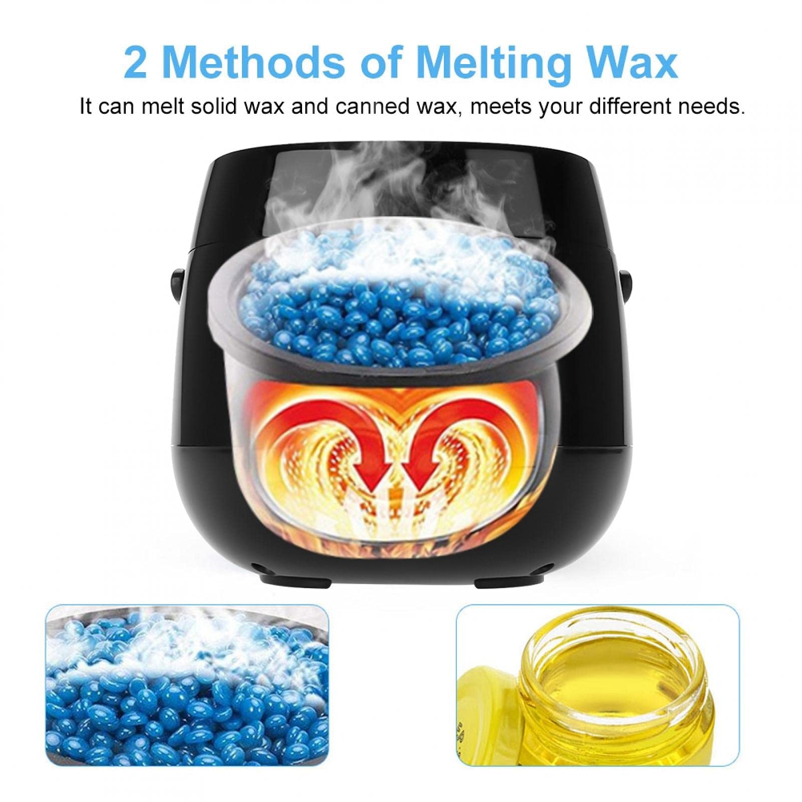 【Lato】 Podgrzewacz do wosku do depilacji, inteligentny wyświetlacz LED Podgrzewacz do wosku Zestaw do usuwania włosów Podgrzewacz do wosku Sztyfty do wosku w sztyfcie (EU 220V)
