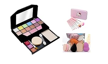 6171 Color Icon Makeup Kit For Girls + 7 Pcs Makeup Brush Set + ProTya Beauty Blender Puff