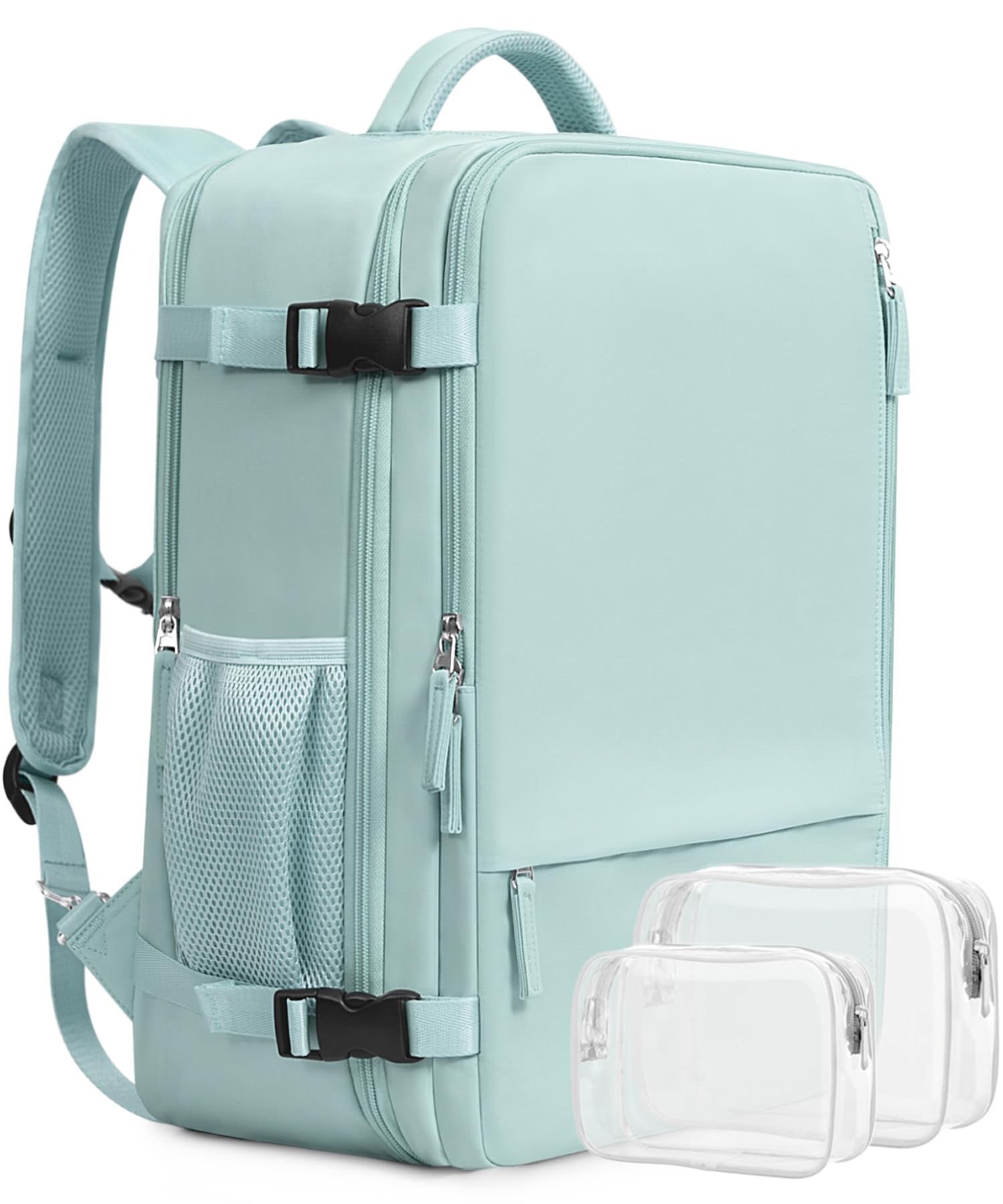 Beraliy Travel Backpack for Women, Airline Approved Bag, 16 inch Laptop Waterproof Hiking Backpack, Casual College Daypack, Weekender Bag, Mint Green