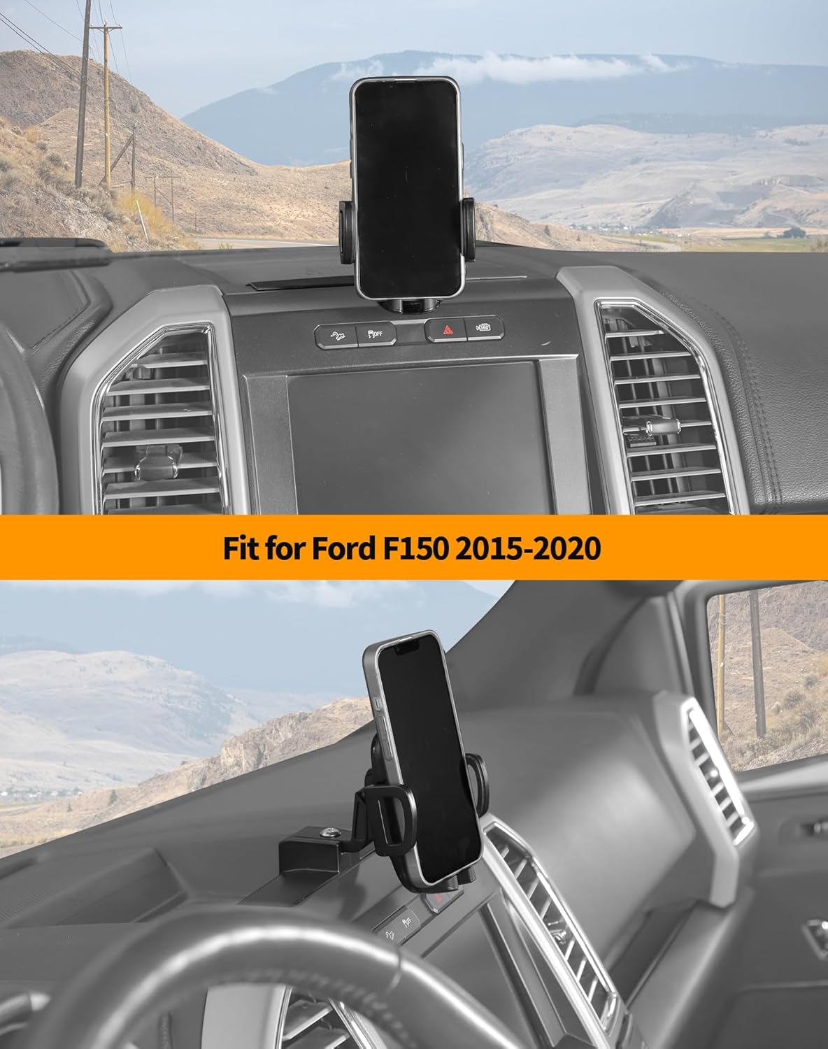 Hoolcar Dash Mount Phone Holder Cell Phone Mounting Bracket Stand Compatible with Ford F150 2015 2016 2017 2018 2019 2020, Interior Accessories