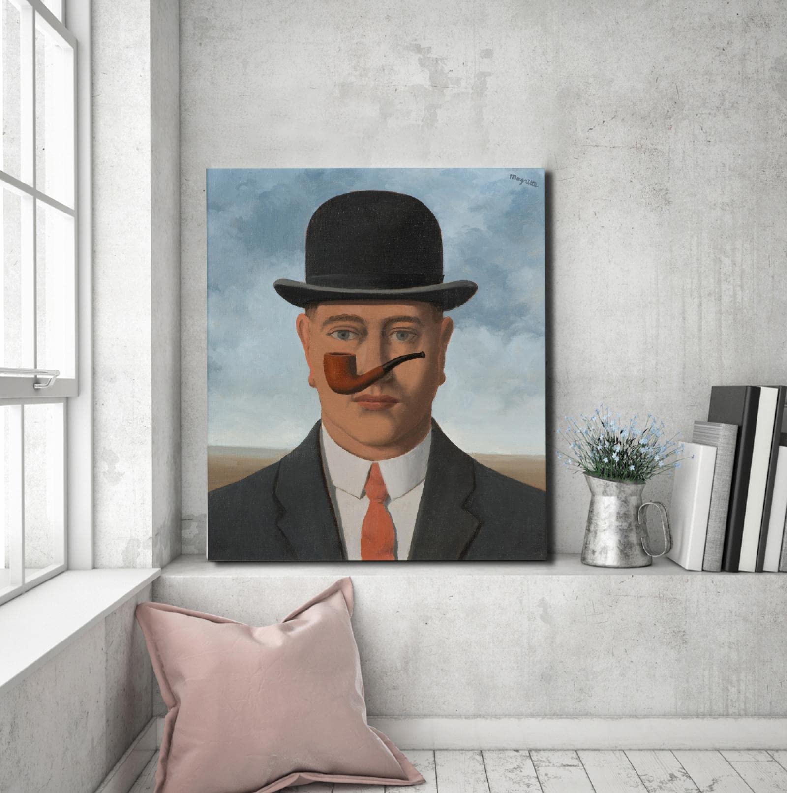 Deertweet Home Rene Magritte Surrealismo Arte da parete Stampe Dipinti su tela in buona fede Poster astratti per Arredamento Soggiorno Decorazione bagno 55x40cm Cornice interna