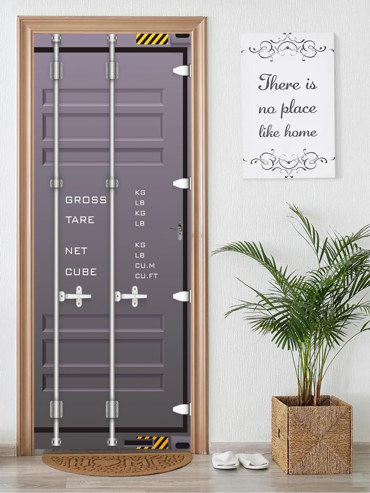 FLFK 3D Door Mural Peel and Stick 85x215cm - Cargo Container Self-Adhesive Door Stickers Wallpaper Wall Poster Decal for Bedroom Home Decor(2Pcs/Set)