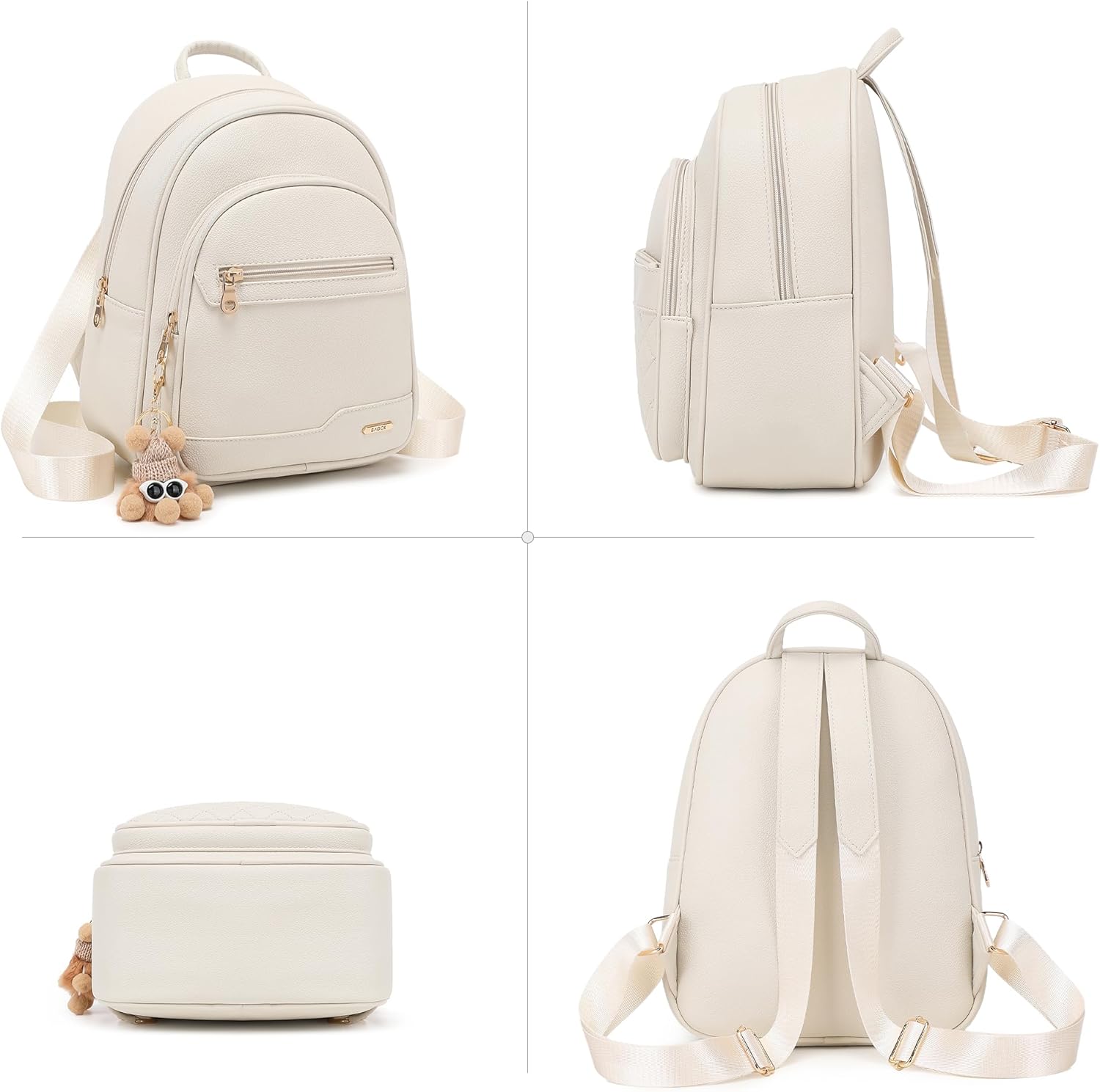 Mini Leather Backpack Purse for Women, Small Backpack Purse with Cartoon Charm, Cute Fashion Bag for Girls & Teens - Image 2