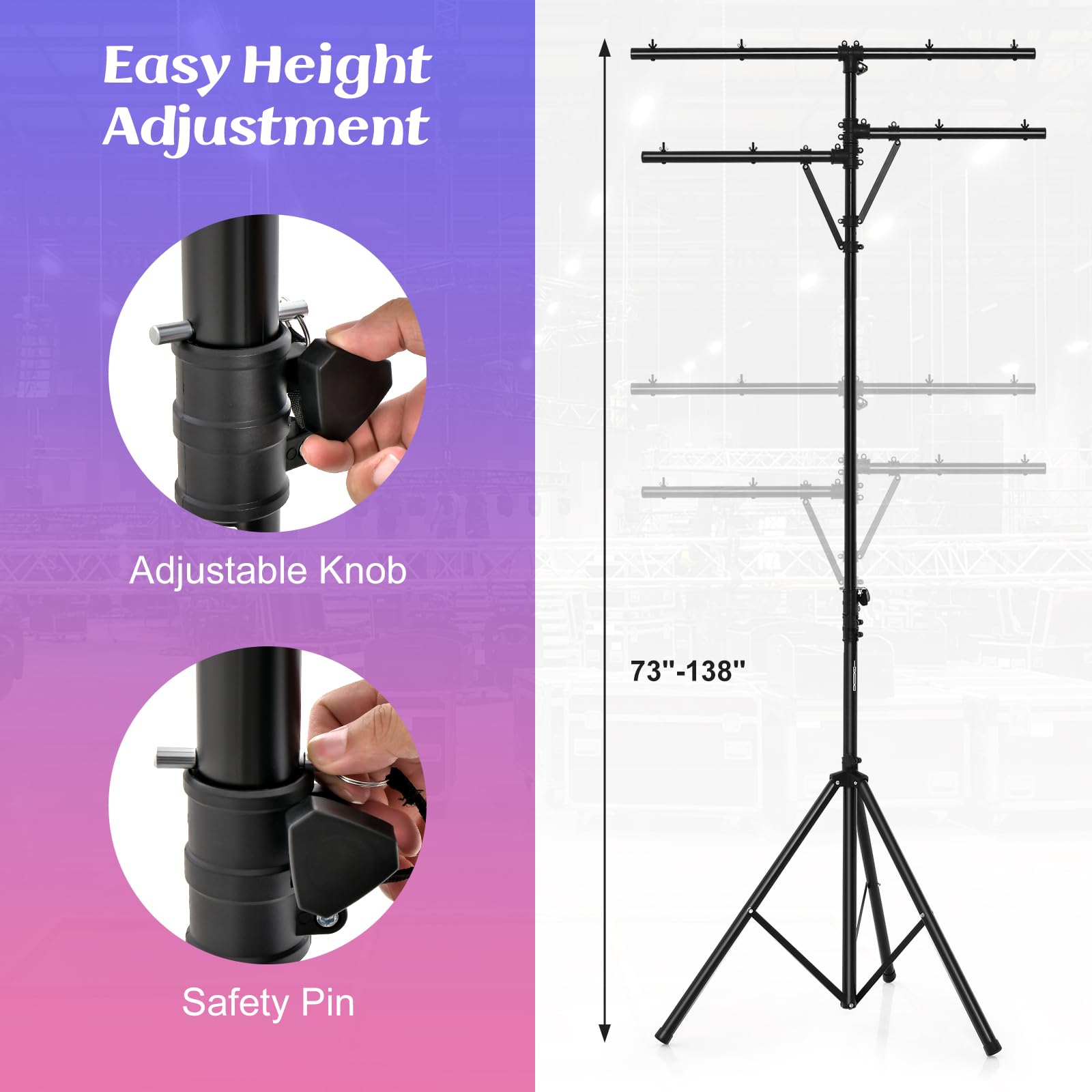 Amazon.com: S AFSTAR DJ Lights Stand, Tripod Lighting Stand w/ 6.1