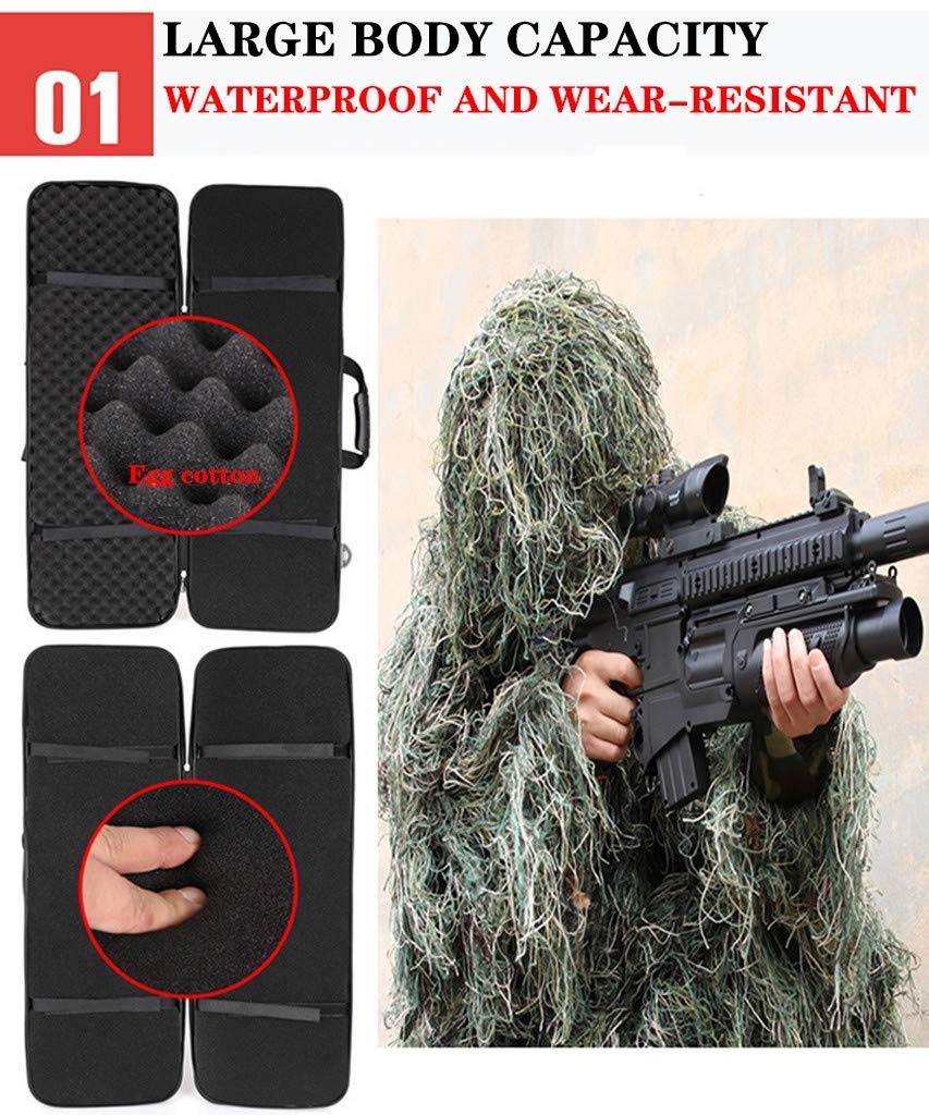 Custodie per Fucili Custodia per Armi tattiche, Custodia per Armi Impermeabile, Custodia Rigida per Armi con Manico in Gomma Borsa per Armi Portatile per Pesca, Caccia, tiro Sportivo 100 cm