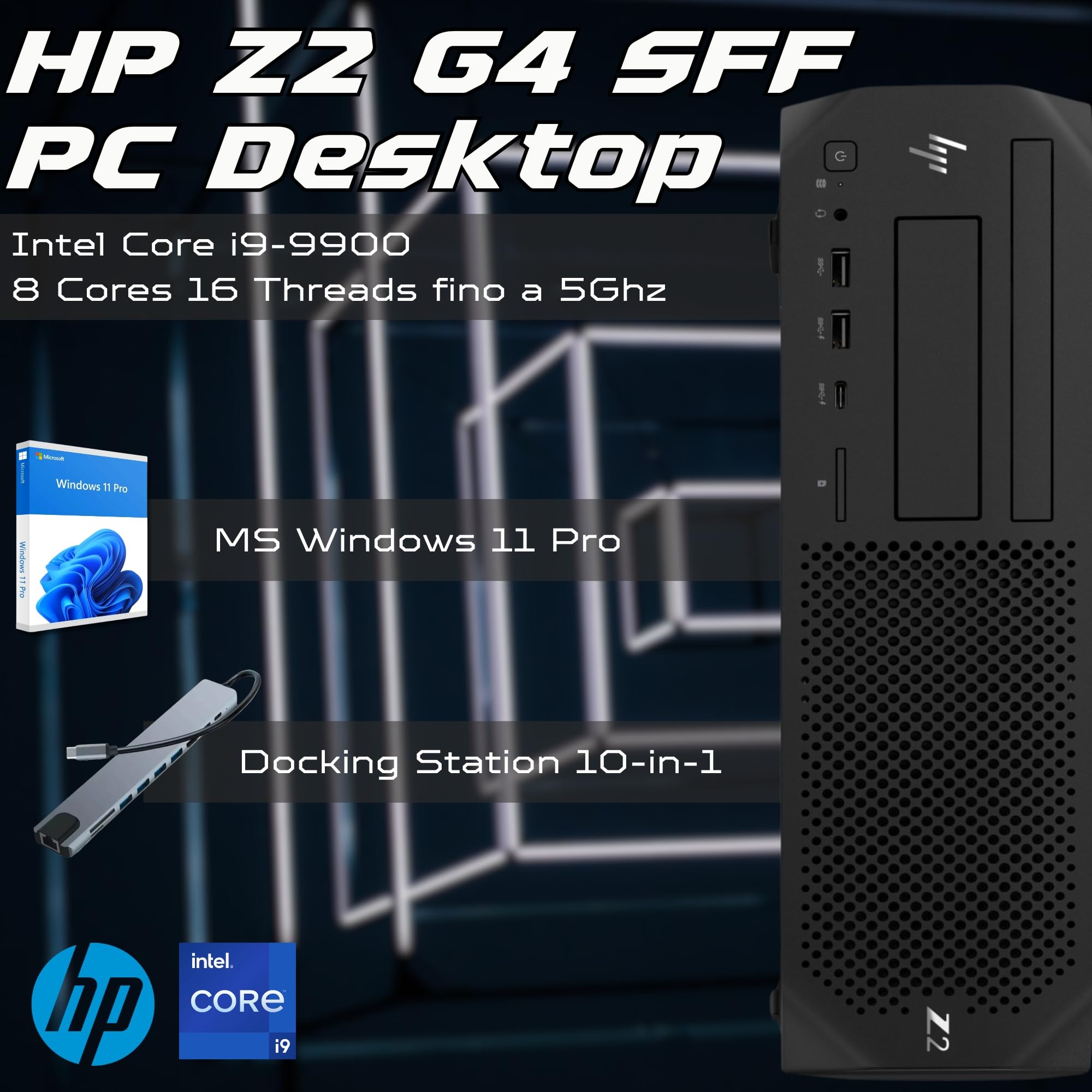 HP Z2 SFF G4 | PC Fisso Desktop Intel Core i9 fino a 5.0 Ghz |