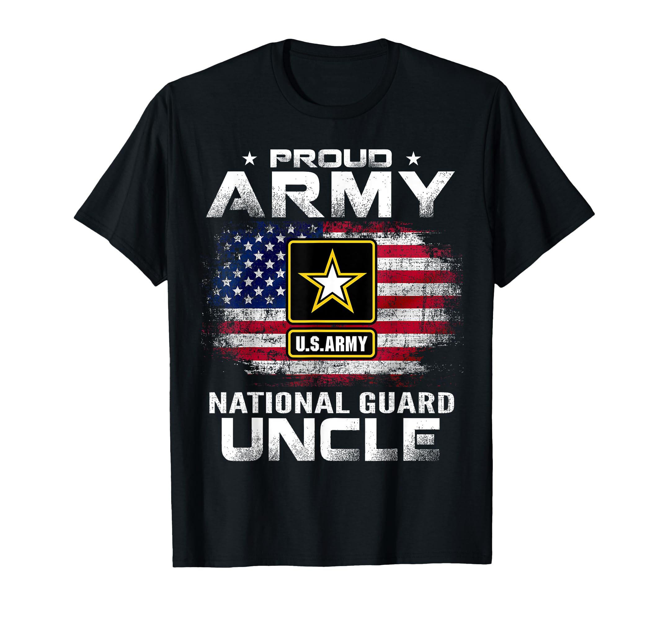 Proud Army National Guard Uncle With American Flag Gift T-Shirt