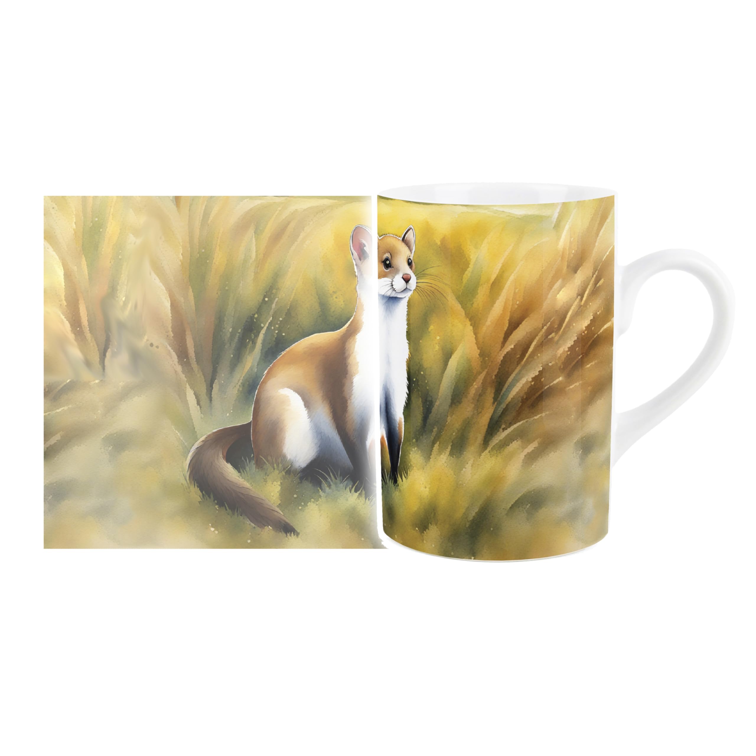 Purely Home Stoat British Wildlife Mug - Countryside Animals/Birds Artwork - Tea Coffee Hot Drinks Ceramic Mug Gift/Present