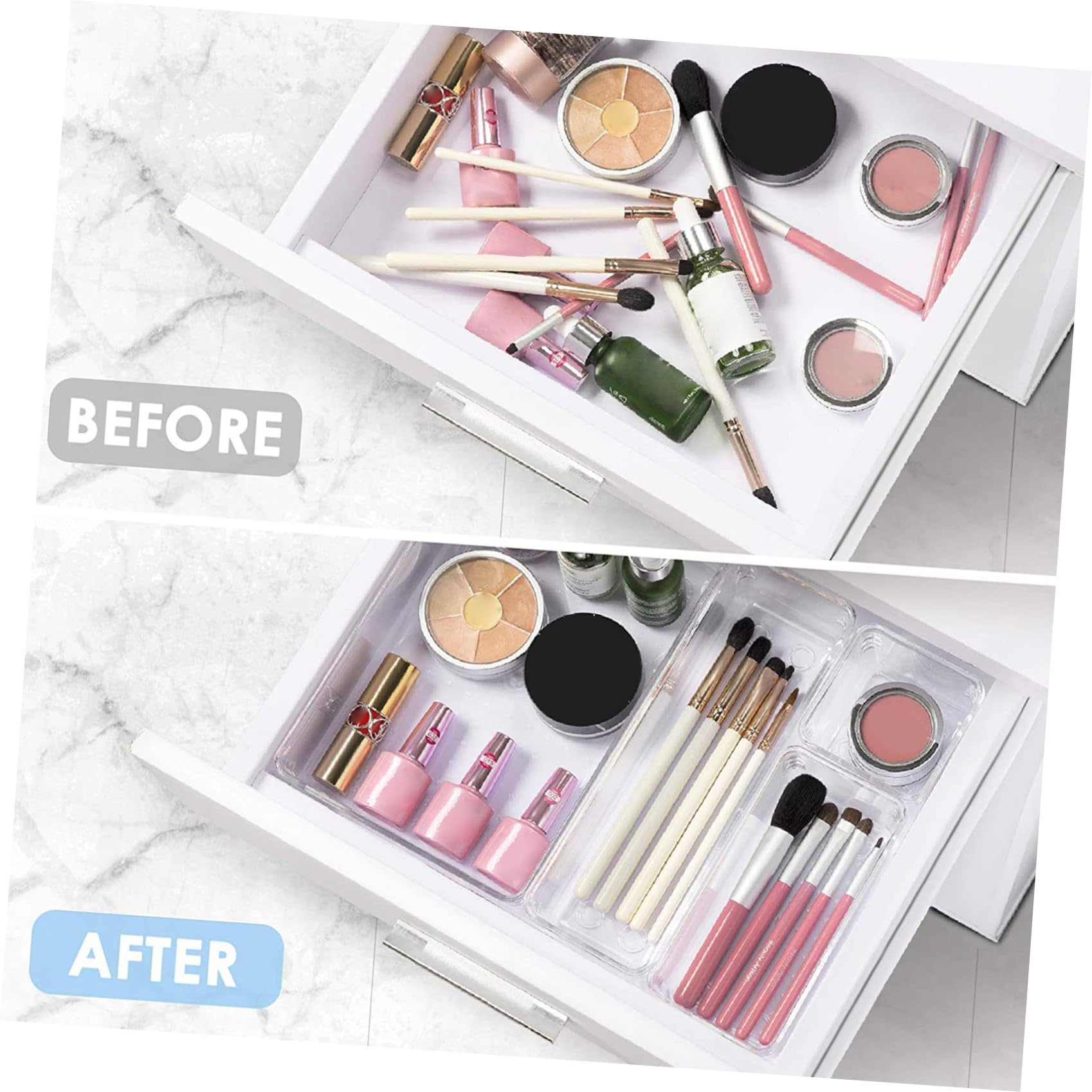 16 Stück Schubladenorganizer für Make Up aus Kunststoff Durchsichtiger