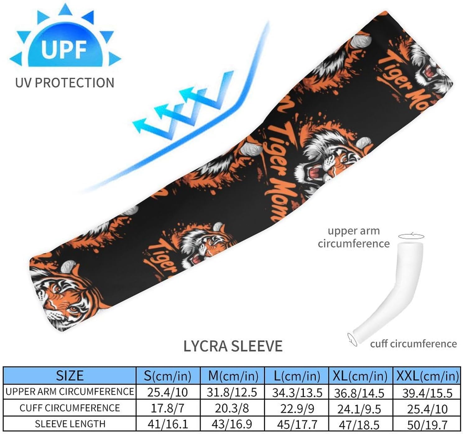 Tigers Mom Arm Sleeves Cooling Sun Protection Sports Compression for Golf Basketball