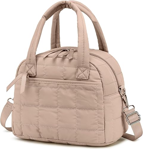 LEDAOU, lonchera para mujeres, bolsa de almuerzo acolchada, lonchera puffer con correa ajustable, lonchera aislada reutilizable para el trabajo,