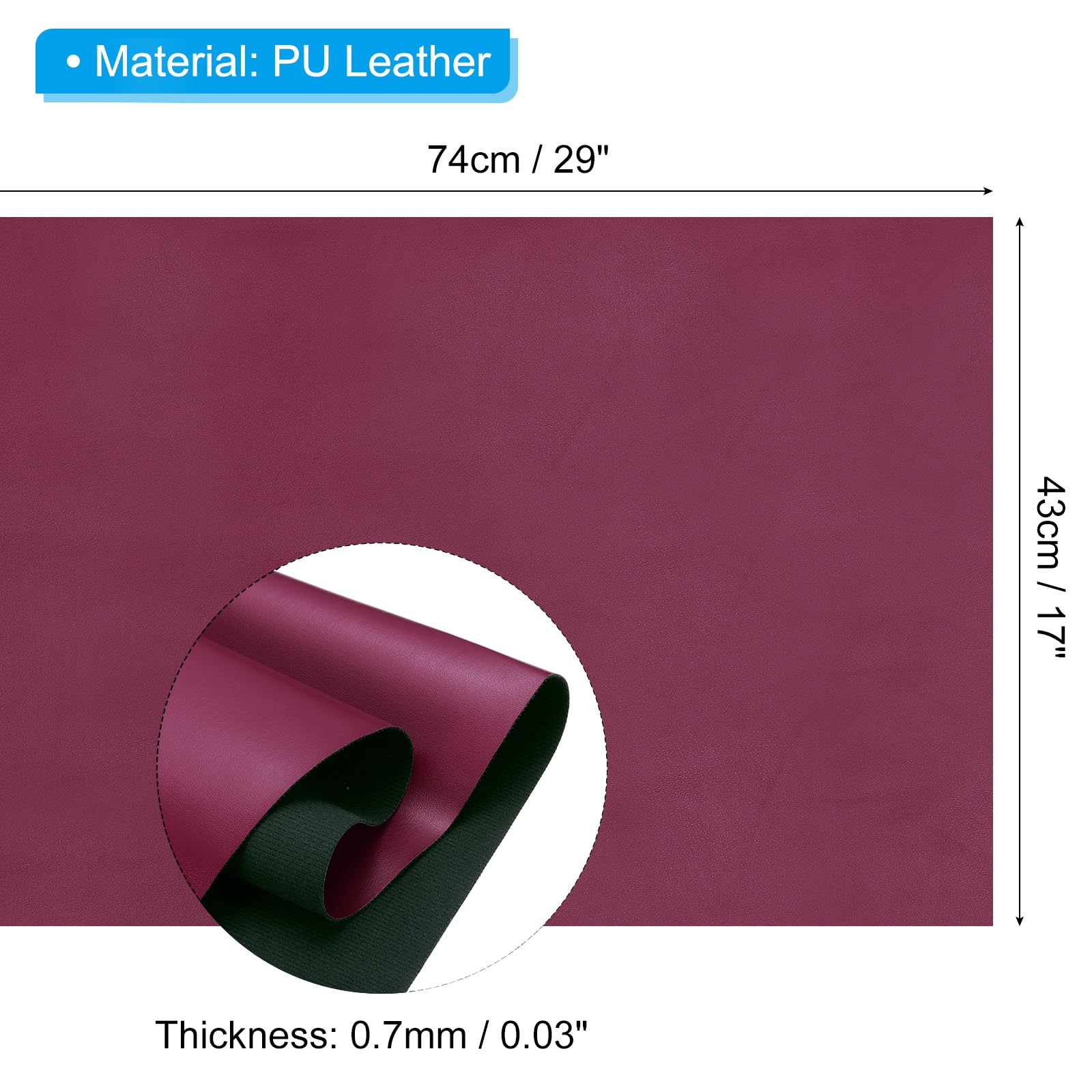 PATIKIL 29x17x0.03 Inch PU Leather Sheets - Image 2