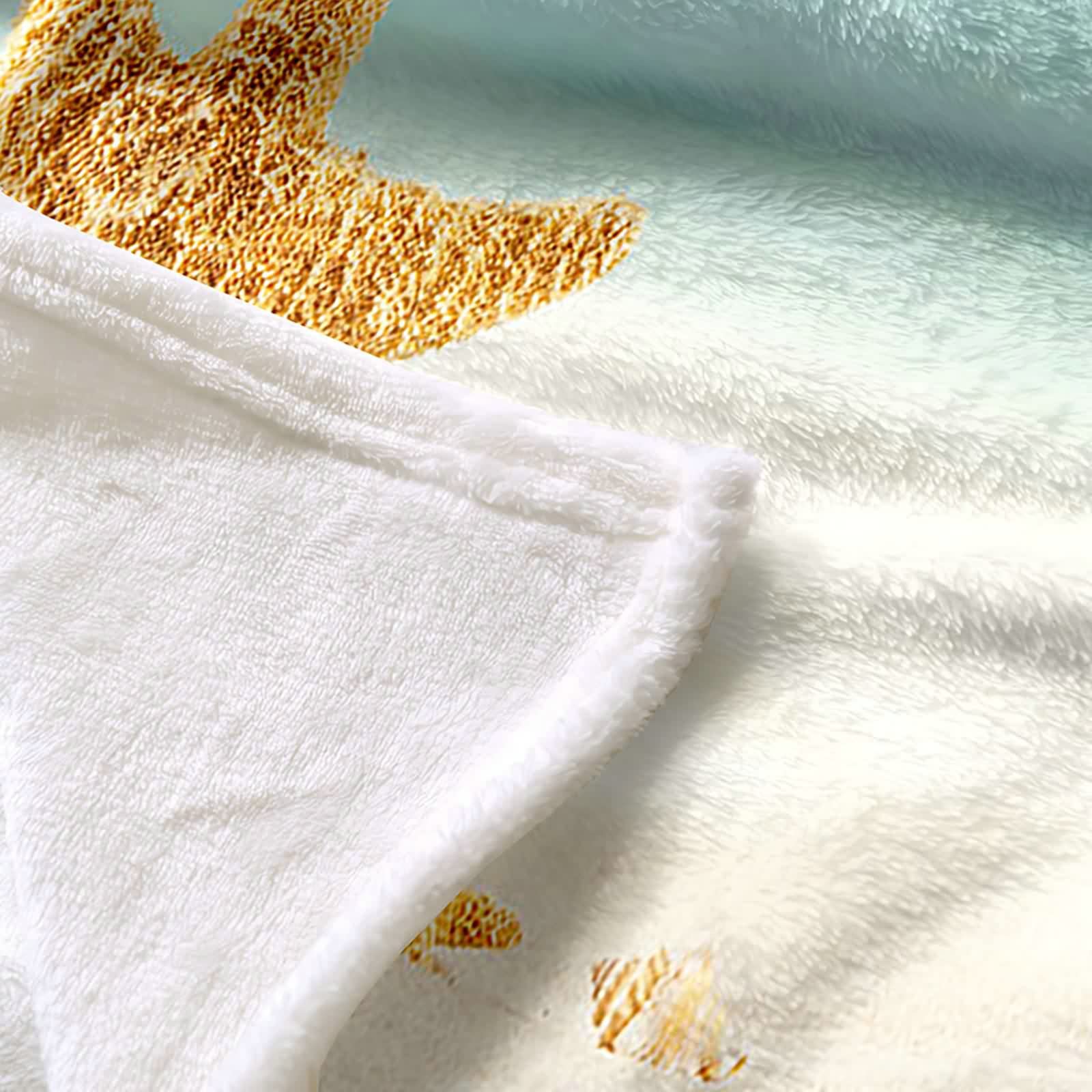 Aeici Couverture Polaire, Couverture Plaid Polaire Couverture 160x200 cm Coquillages de Plage Couverture Canapé pour Salon Lit