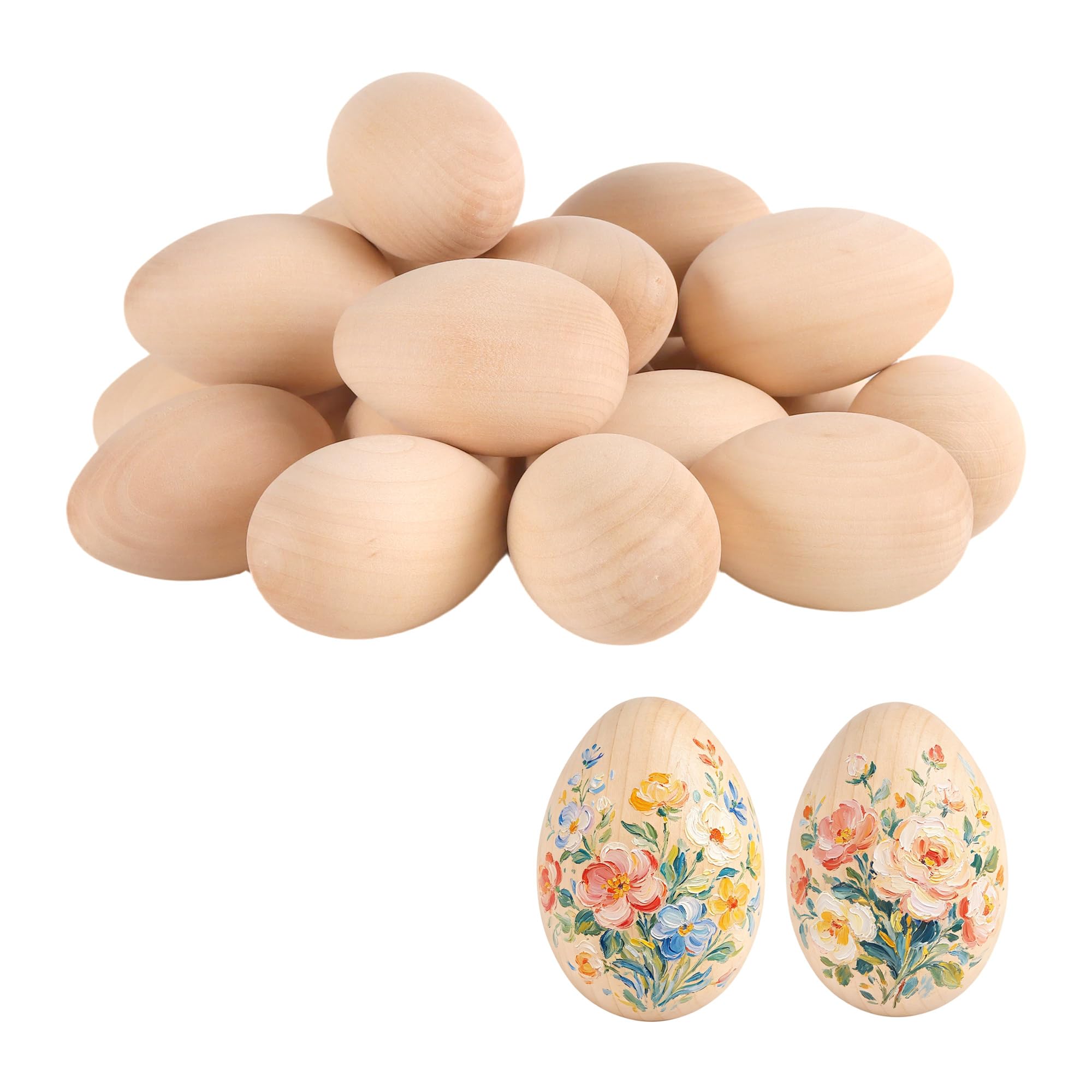 Œufs de Pâques décoratifs en bois de 60x40 mm pour DIY et peinture
