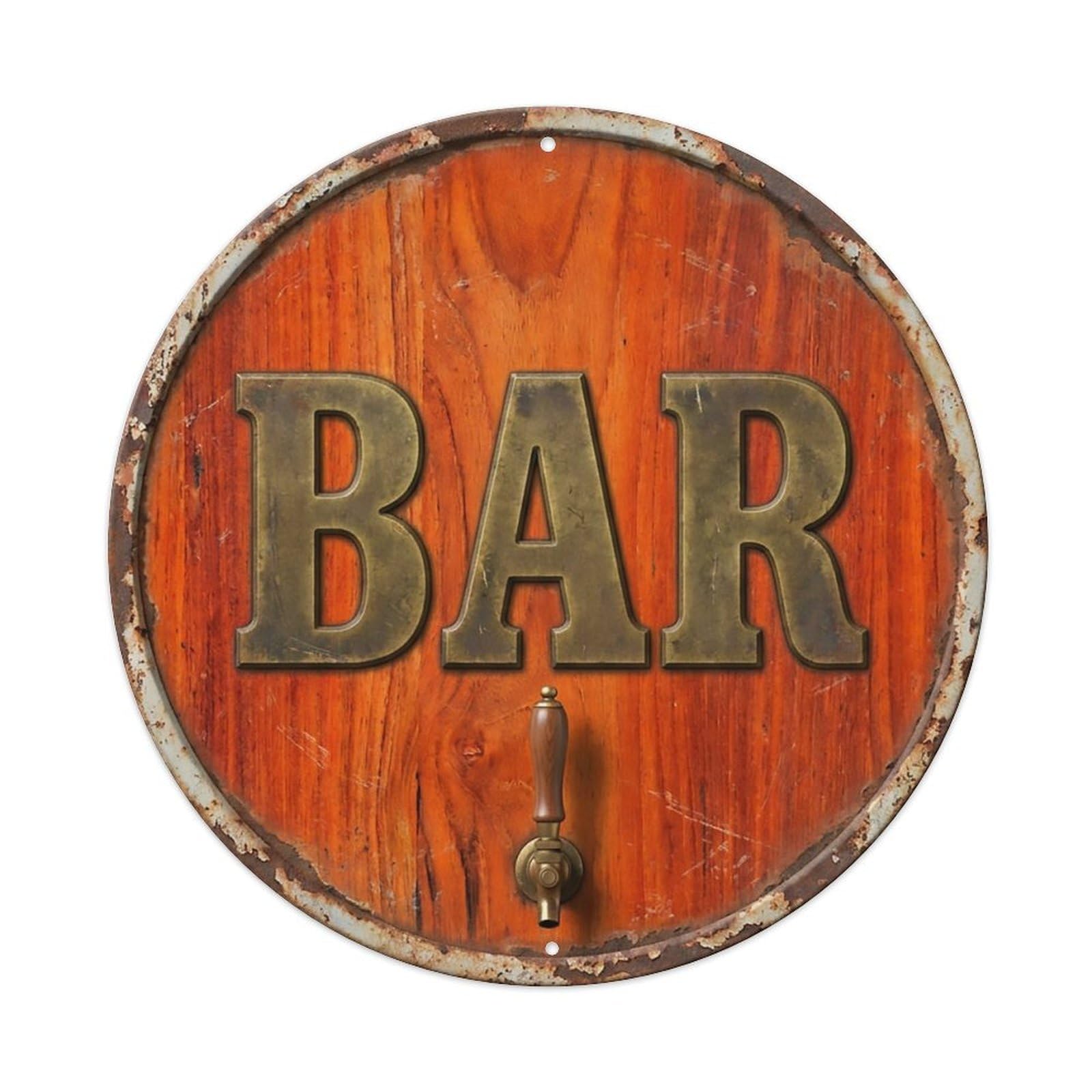 Vintage Beer BAR Padauk Wood Retro for Pub Metal Tin Sign