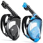 W WSTOO Full Face Snorkel Mask Adults,Suitable for Beginners Dry Top Snorkeling Gear,Can Your Mouth or Nose to Breathe,180 Degrees Panoramic View,Anti-Fog Anti-Leak,Summer Travel and Vacationing Gifts
