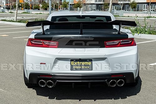 Miniatura 8 de Repuesto para Chevrolet Camaro SS 2016 actual | ZL1 estilo ABS plástico negro mate divisor de labio delantero faldas laterales y alerón trasero kit