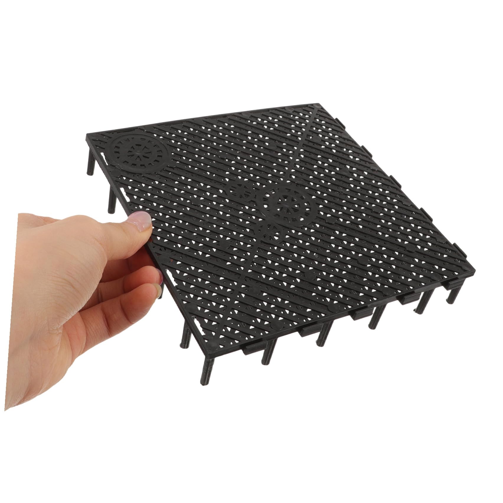 20 Placas de Filtro de Fondo para Pecera de PVC Negro Buena Permeabilidad y Empalme Combinado, Ideales para Criar Peces Grandes y Tanques de Agua