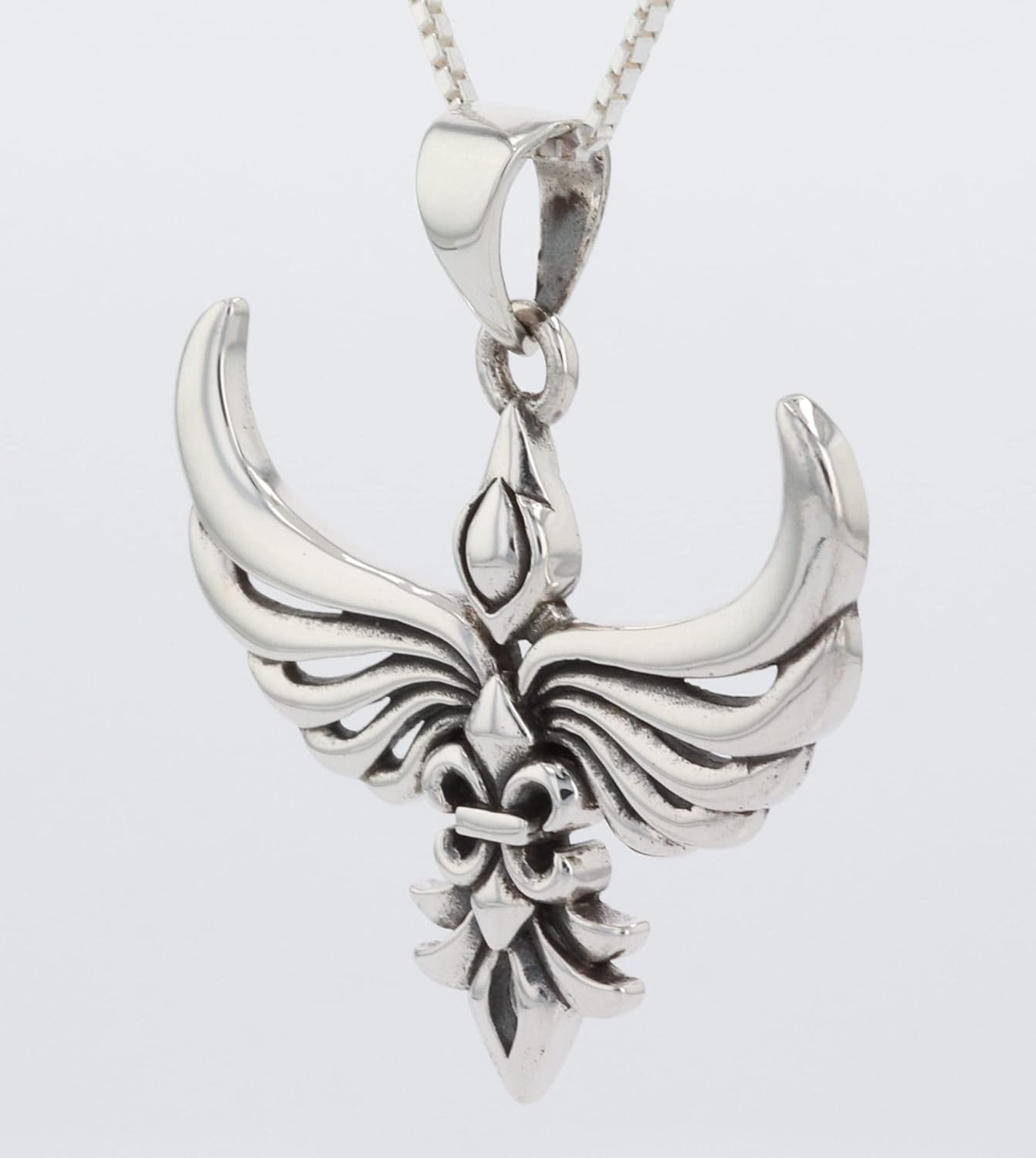 Jewelry Trends Rising Phoenix Modern Style Sterling Silver Pendant Necklace - Image 3